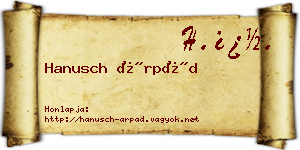 Hanusch Árpád névjegykártya