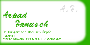 arpad hanusch business card